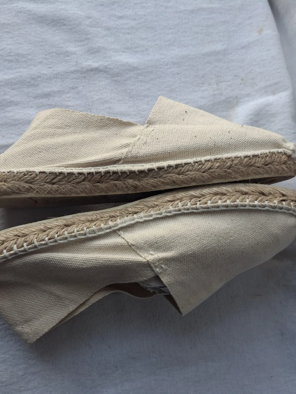 Light Cream Canvas Espadrille Slip-Ons
